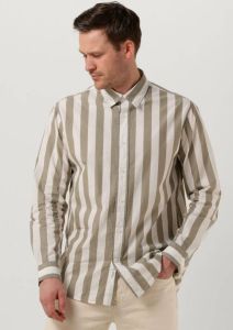 Selected Homme Olijf Casual Overhemd Slhregredster Shirt Stripe Ls W