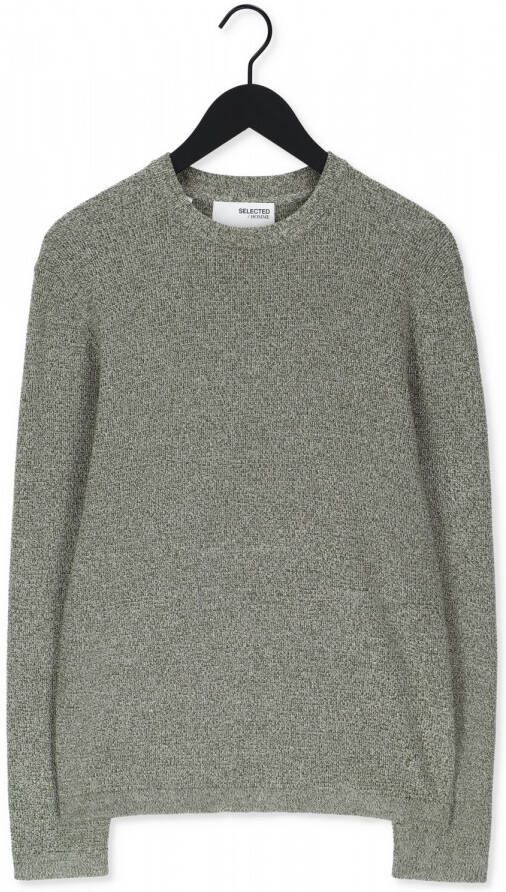 SELECTED HOMME gemêleerde trui SLHROCKS van biologisch katoen winter moss