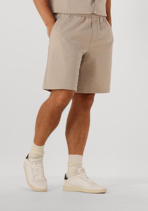 SELECTED HOMME Heren Broeken Slhloose-ace Seersucker String Shorts Beige - Foto 3