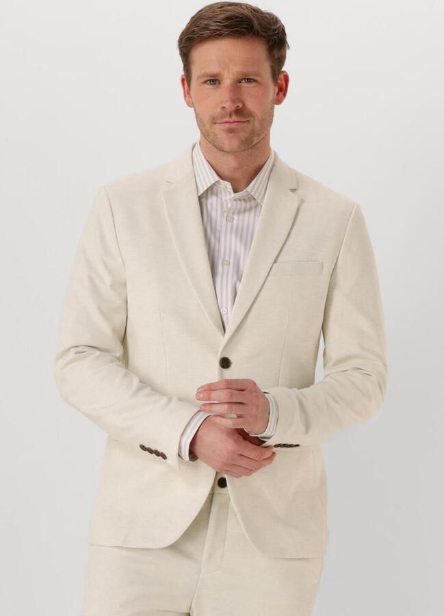 SELECTED HOMME Heren Colberts Slhslimaitor Jersey Struc Blz Flex Noos Beige - Foto 4