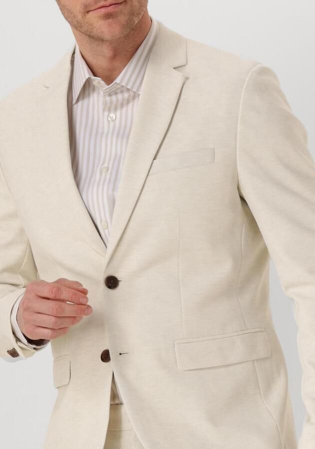 SELECTED HOMME Heren Colberts Slhslimaitor Jersey Struc Blz Flex Noos Beige - Foto 2