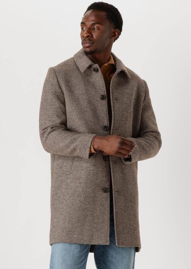 Selected Homme Lange wollen jas met platte kraag model 'ARCHIVE' - Foto 4