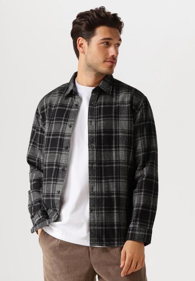 SELECTED HOMME Heren Overhemden Slhreg-owen Flannel Mix Shirt Zwart - Foto 4