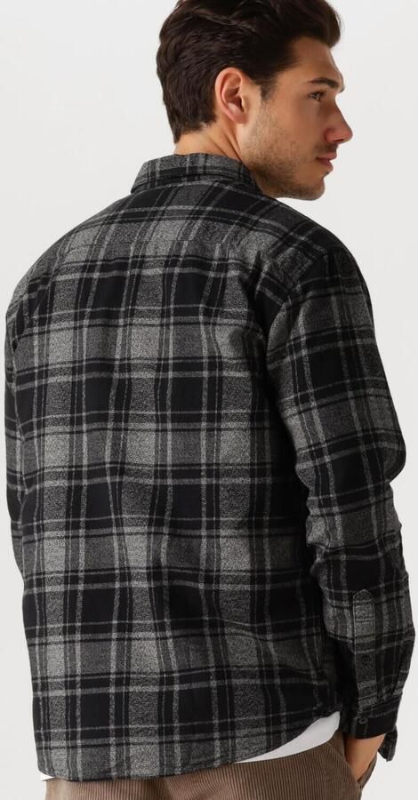 SELECTED HOMME Heren Overhemden Slhreg-owen Flannel Mix Shirt Zwart - Foto 3