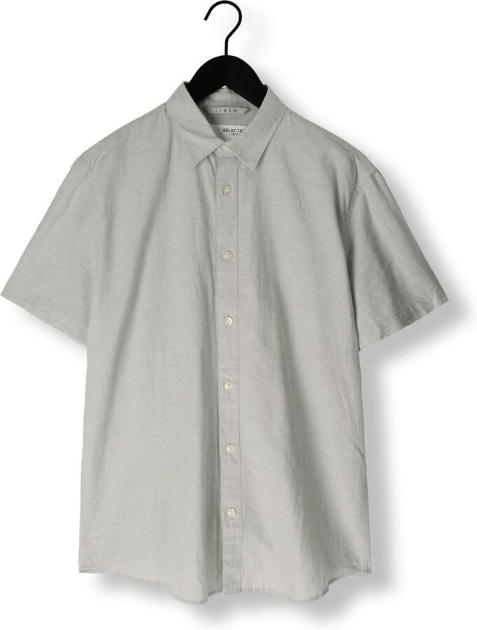 SELECTED HOMME Heren Overhemden Slhreg-sun Shirt Ss Noos Lichtgrijs - Foto 4