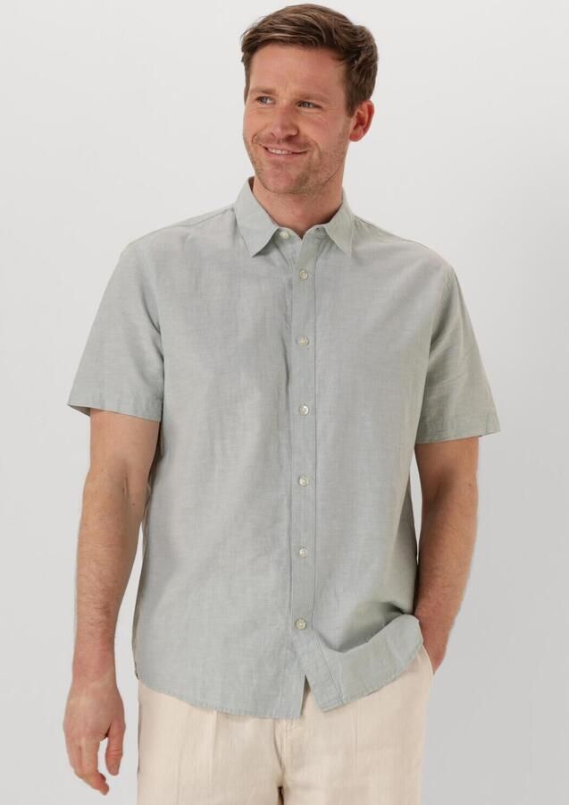 SELECTED HOMME Heren Overhemden Slhreg-sun Shirt Ss Noos Lichtgrijs