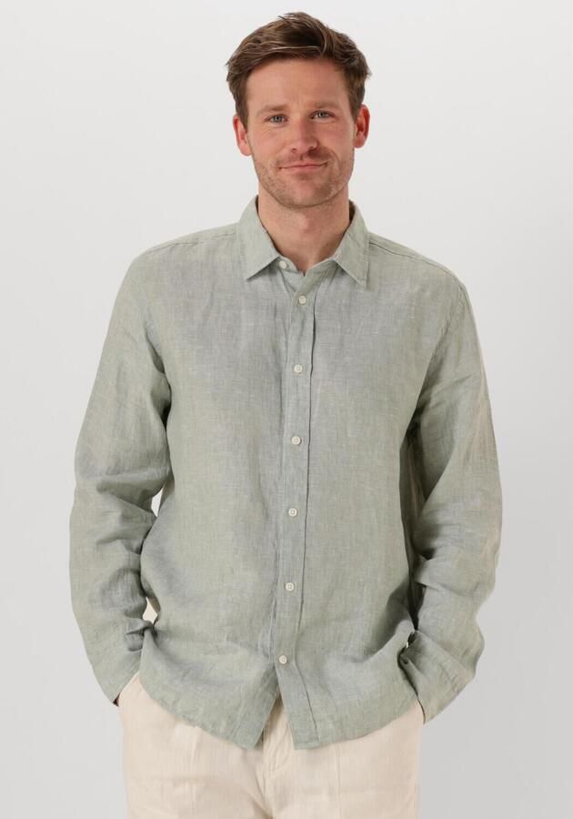 SELECTED HOMME Heren Overhemden Slhregkylian Mix Ls Shirt Groen - Foto 4