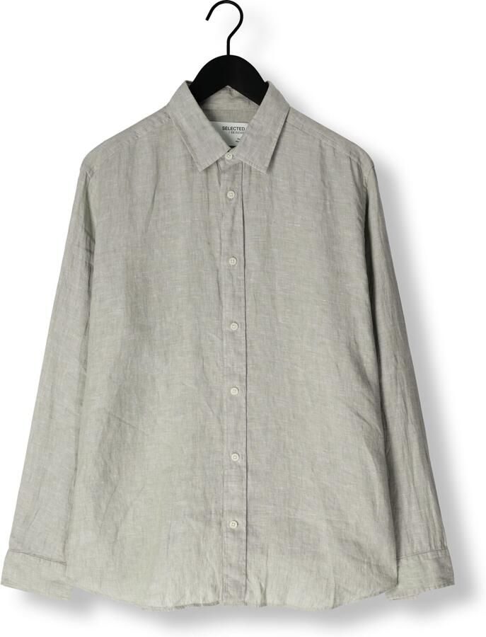 SELECTED HOMME Heren Overhemden Slhregkylian Mix Ls Shirt Groen