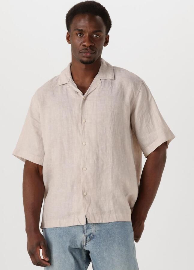 SELECTED HOMME Heren Overhemden Slhregkylian Ss Shirt Resort Beige - Foto 4