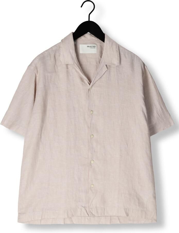 SELECTED HOMME Heren Overhemden Slhregkylian Ss Shirt Resort Beige