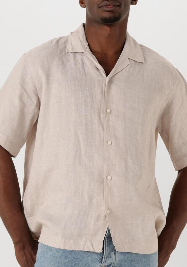 SELECTED HOMME Heren Overhemden Slhregkylian Ss Shirt Resort Beige - Foto 3