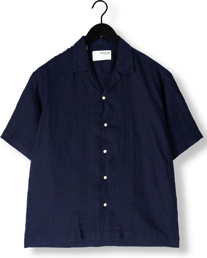 SELECTED MEN Heren Overhemden Slhregkylian Ss Shirt Resort Donkerblauw