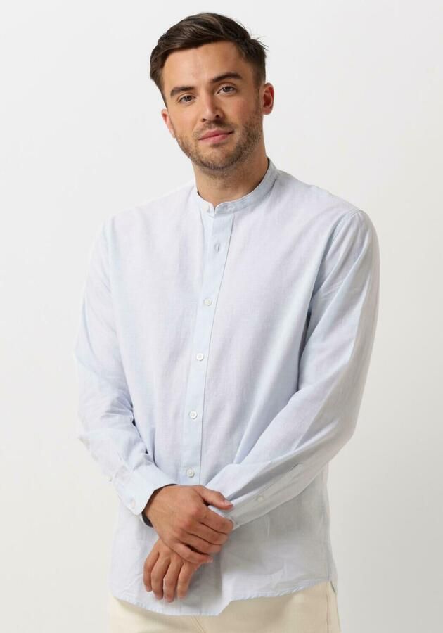 Selected Homme Heren Overhemden Slhregnew-linen Shirt Ls Band Blue Heren - Foto 3