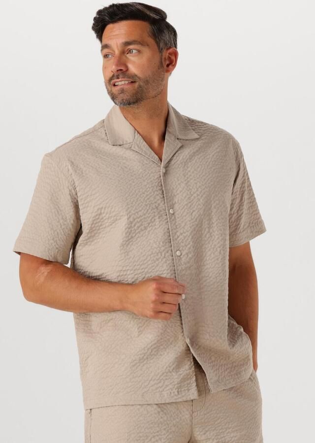 SELECTED HOMME Heren Overhemden Slhrelaxed-ace Seersucker Ss Shirt Beige - Foto 4