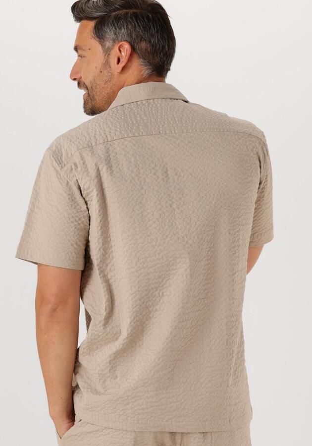 SELECTED HOMME Heren Overhemden Slhrelaxed-ace Seersucker Ss Shirt Beige - Foto 2