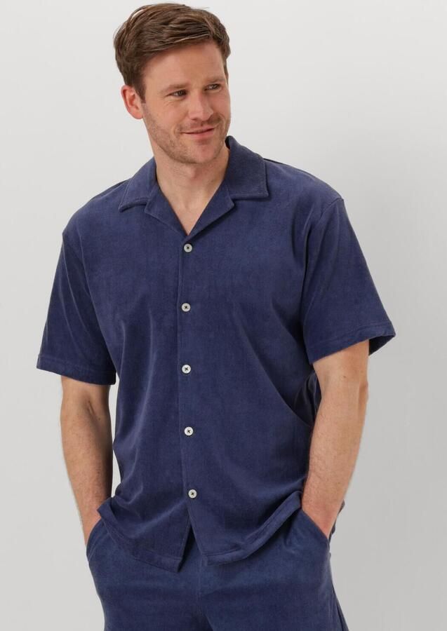 SELECTED HOMME Heren Overhemden Slhrelaxtalon Towel Ss Jersey Shirt Blauw - Foto 4