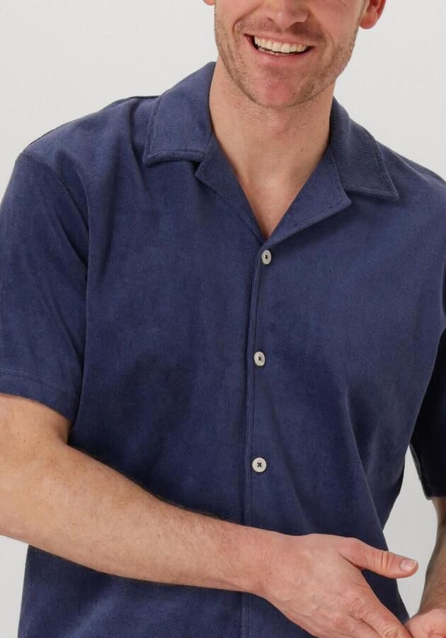 SELECTED HOMME Heren Overhemden Slhrelaxtalon Towel Ss Jersey Shirt Blauw - Foto 3