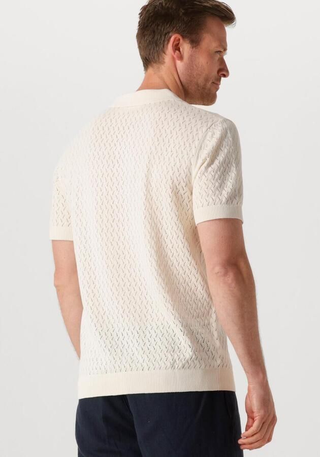 SELECTED HOMME Heren Polo's & T-shirts Shlino Ss Knit Crochet Open Polo Ecru