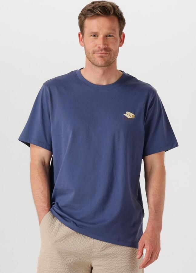 SELECTED HOMME Heren Polo's & T-shirts Slhaspen Emb Ss O-neck Tee Blauw - Foto 4