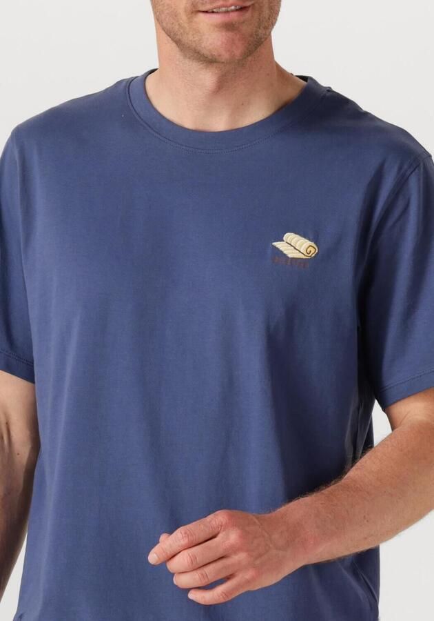 SELECTED HOMME Heren Polo's & T-shirts Slhaspen Emb Ss O-neck Tee Blauw - Foto 3