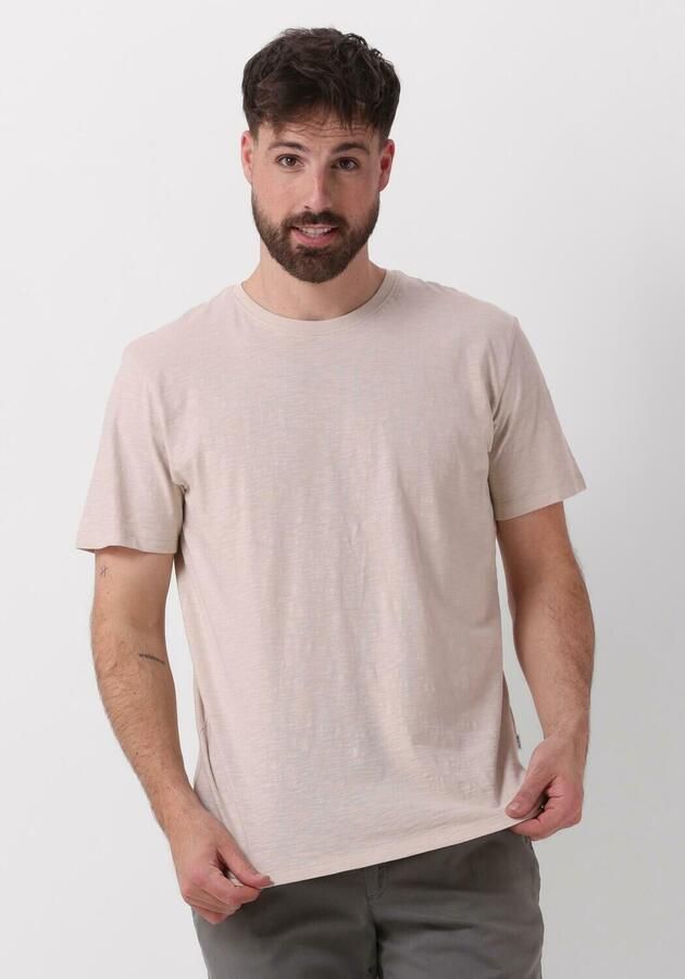 SELECTED HOMME Heren Polo's & T-shirts Slhaspen Slub Ss O-neck Tee Noos Beige - Foto 4