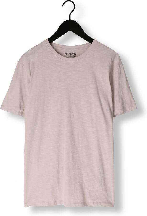 SELECTED HOMME Heren Polo's & T-shirts Slhaspen Slub Ss O-neck Tee Noos Beige - Foto 3