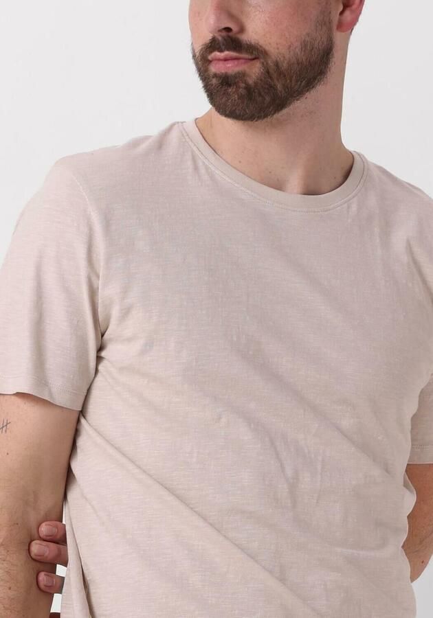 SELECTED HOMME Heren Polo's & T-shirts Slhaspen Slub Ss O-neck Tee Noos Beige - Foto 2