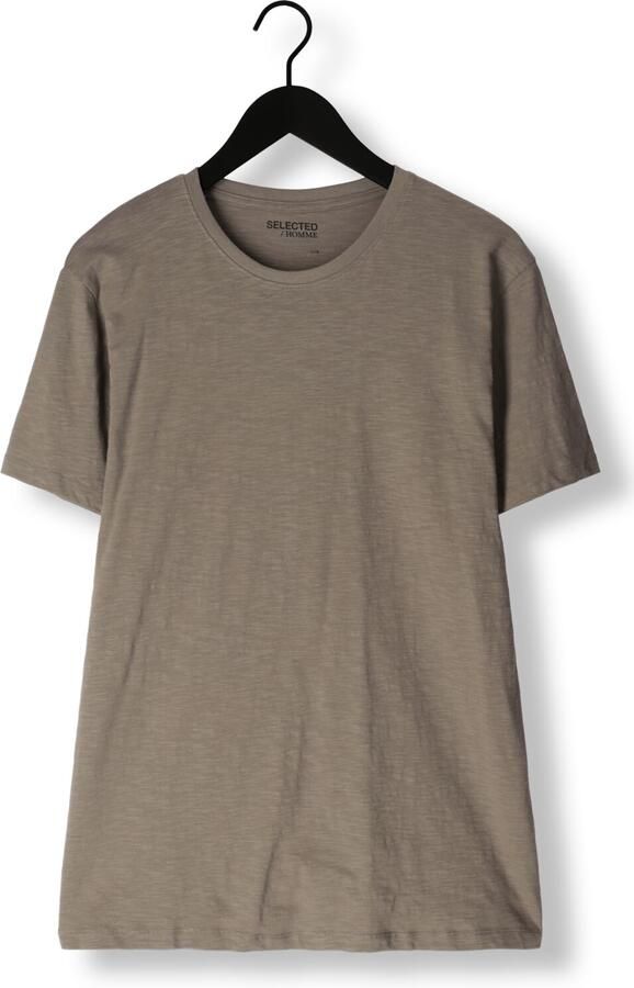 SELECTED HOMME Heren Polo's & T-shirts Slhaspen Slub Ss O-neck Tee Noos Groen - Foto 3