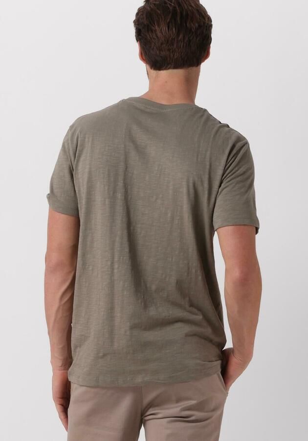 SELECTED HOMME Heren Polo's & T-shirts Slhaspen Slub Ss O-neck Tee Noos Groen