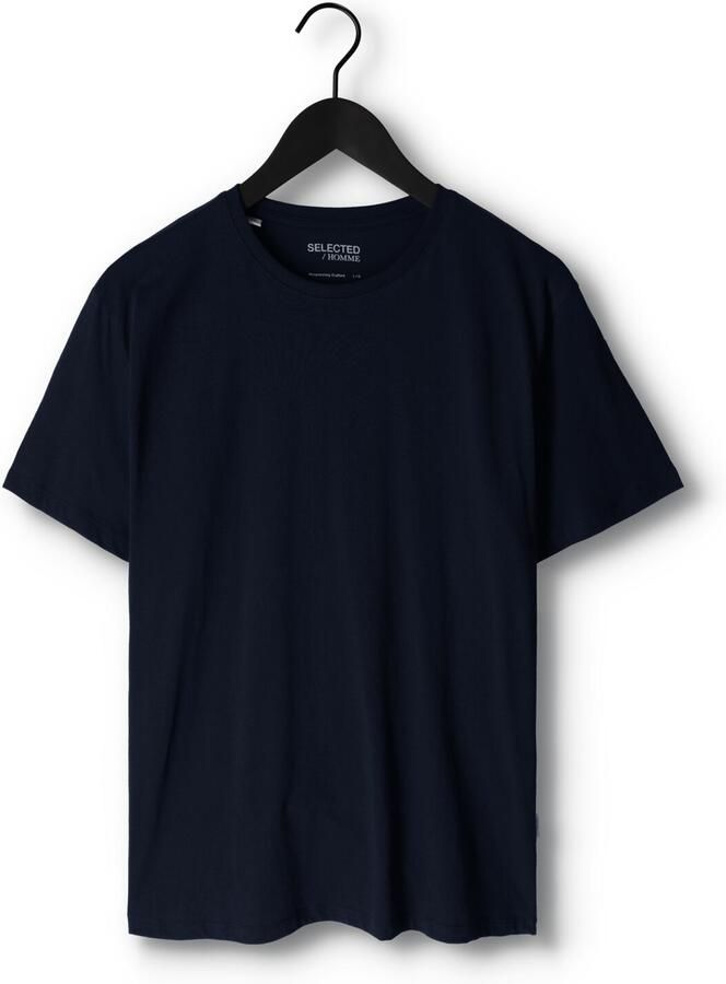 SELECTED HOMME Heren Polo's & T-shirts Slhaspen Ss O-neck Tee Noos Donkerblauw