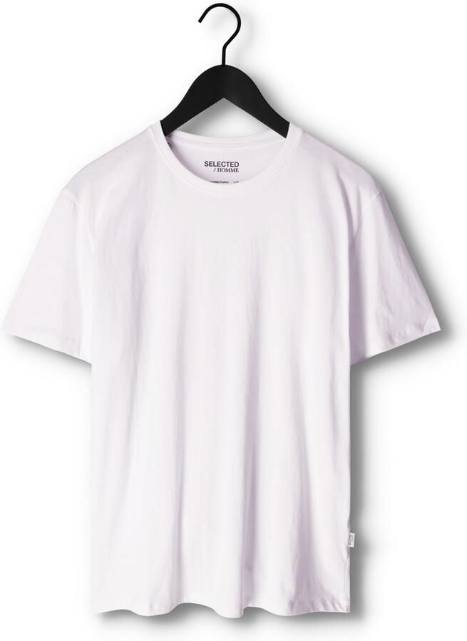 SELECTED HOMME Heren Polo's & T-shirts Slhaspen Ss O-neck Tee Noos Wit