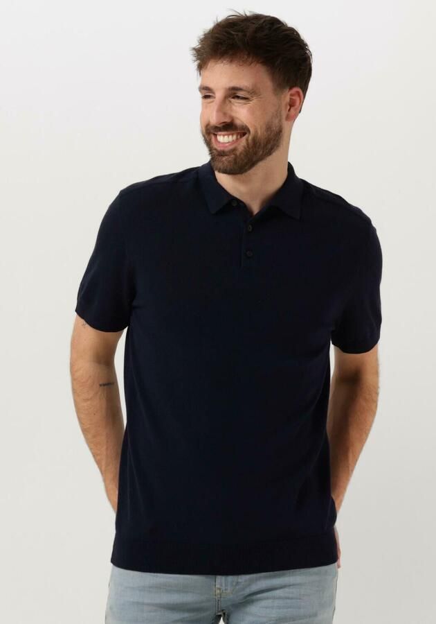 SELECTED HOMME Heren Polo's & T-shirts Slhberg Ss Knit Polo Noos Donkerblauw - Foto 4