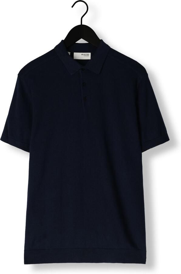 SELECTED HOMME Heren Polo's & T-shirts Slhberg Ss Knit Polo Noos Donkerblauw - Foto 3