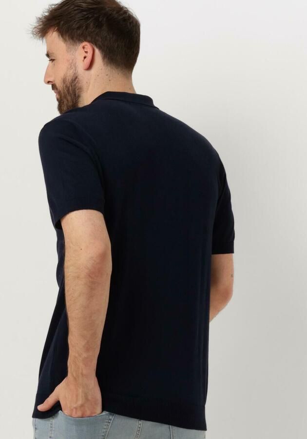 SELECTED HOMME Heren Polo's & T-shirts Slhberg Ss Knit Polo Noos Donkerblauw
