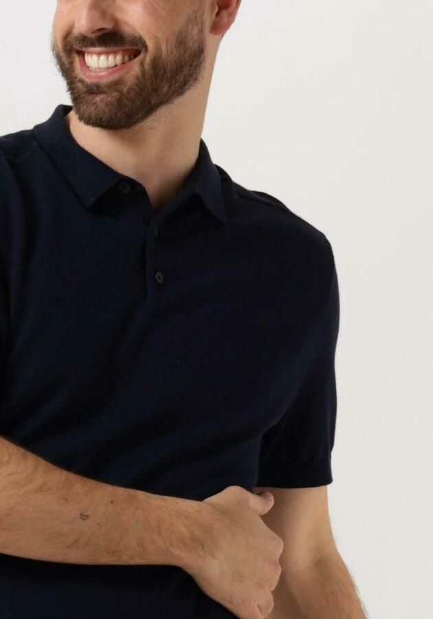 SELECTED HOMME Heren Polo's & T-shirts Slhberg Ss Knit Polo Noos Donkerblauw - Foto 2