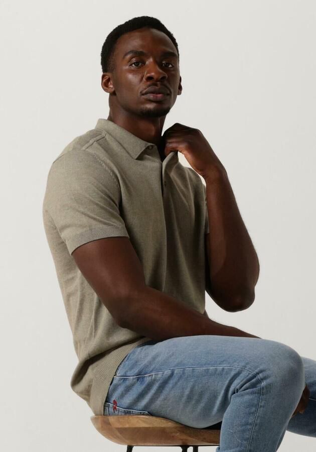 SELECTED HOMME Heren Polo's & T-shirts Slhberg Ss Knit Polo Noos Groen - Foto 4