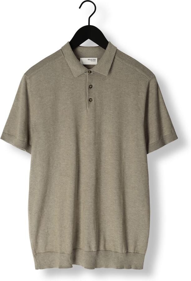 SELECTED HOMME Heren Polo's & T-shirts Slhberg Ss Knit Polo Noos Groen - Foto 3
