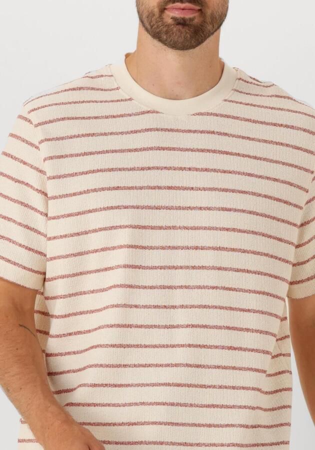 SELECTED HOMME Heren Polo's & T-shirts Slhdjango Stripe Ss O-neck Tee Ecru - Foto 2