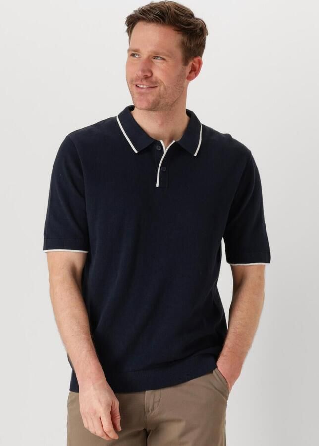 SELECTED HOMME Heren Polo's & T-shirts Slhfave Sport Zip Ss Polo Noos Donkerblauw - Foto 4