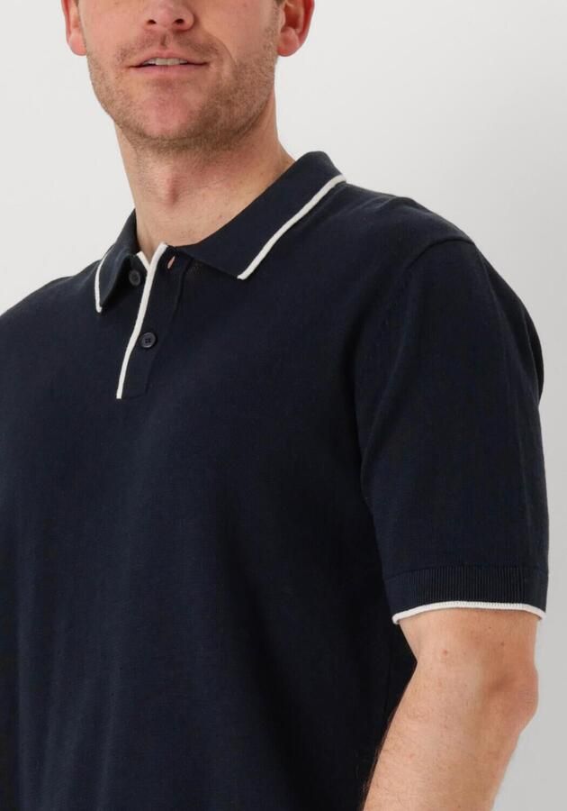 SELECTED HOMME Heren Polo's & T-shirts Slhfave Sport Zip Ss Polo Noos Donkerblauw - Foto 3