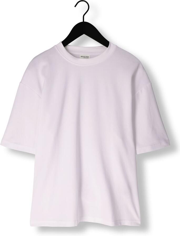 SELECTED HOMME Heren Polo's & T-shirts Slhlooseoscar Ss O-neck Tee Noos Wit