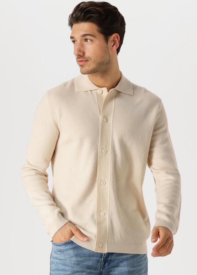 SELECTED HOMME Heren Truien & Vesten Lshtray Ls Knit Merino Butten Cardigan Ecru - Foto 4