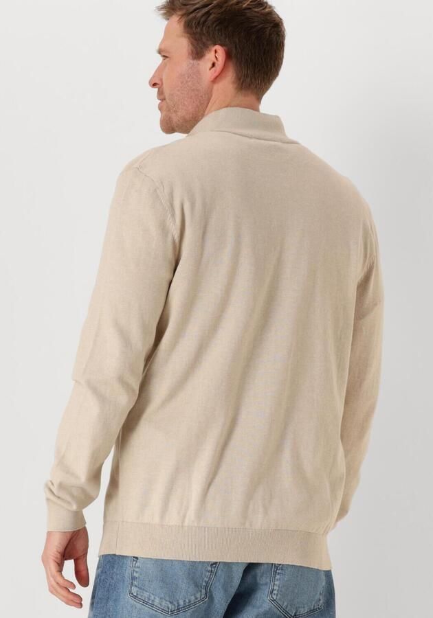 SELECTED HOMME Heren Truien & Vesten Slhberg Half Zip Cardigan Noos Beige
