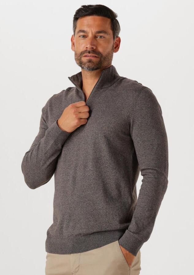 SELECTED HOMME Heren Truien & Vesten Slhberg Half Zip Cardigan Noos Bruin - Foto 4