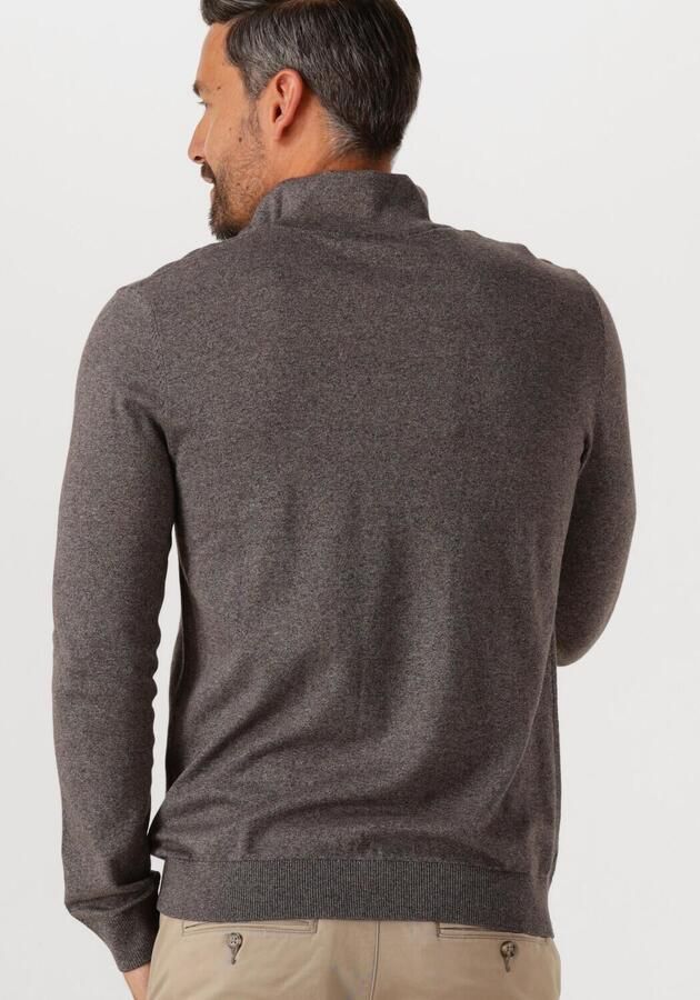 SELECTED HOMME Heren Truien & Vesten Slhberg Half Zip Cardigan Noos Bruin