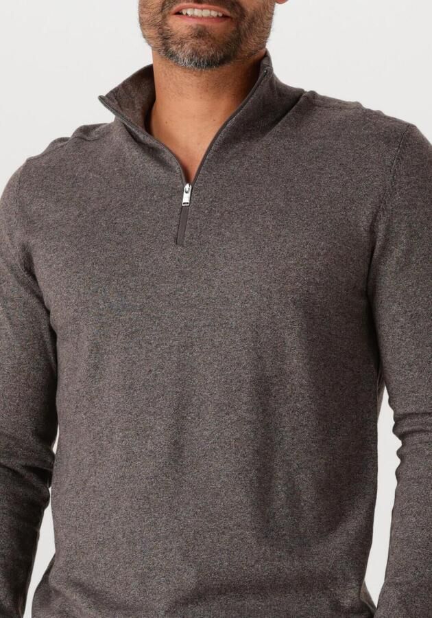 SELECTED HOMME Heren Truien & Vesten Slhberg Half Zip Cardigan Noos Bruin - Foto 2