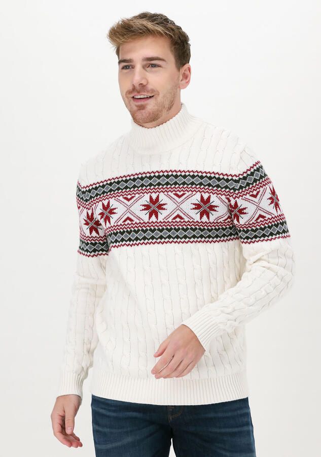 SELECTED HOMME Heren Truien & Vesten Slhflake Ls Knit Cable High Ne Gebroken Wit - Foto 4