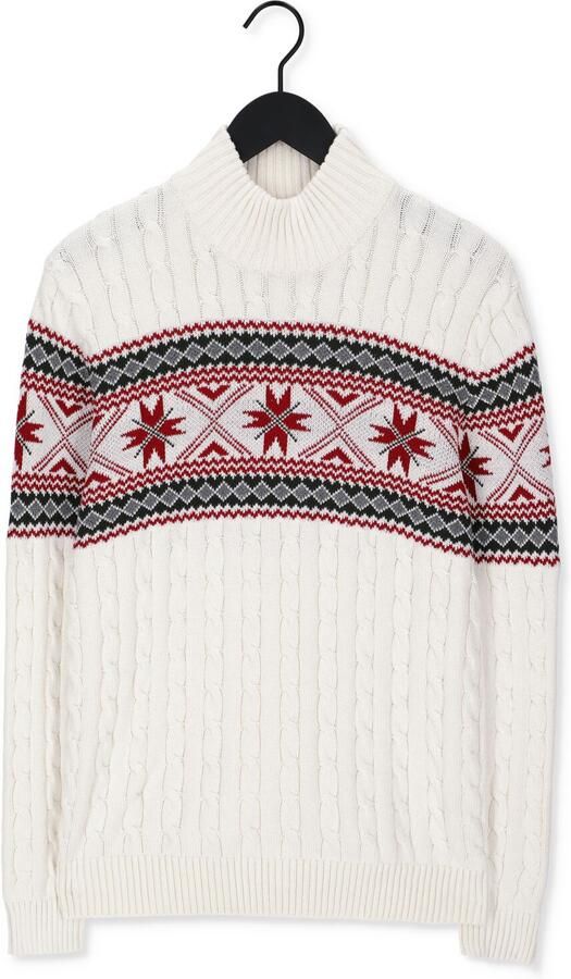 SELECTED HOMME Heren Truien & Vesten Slhflake Ls Knit Cable High Ne Gebroken Wit - Foto 3