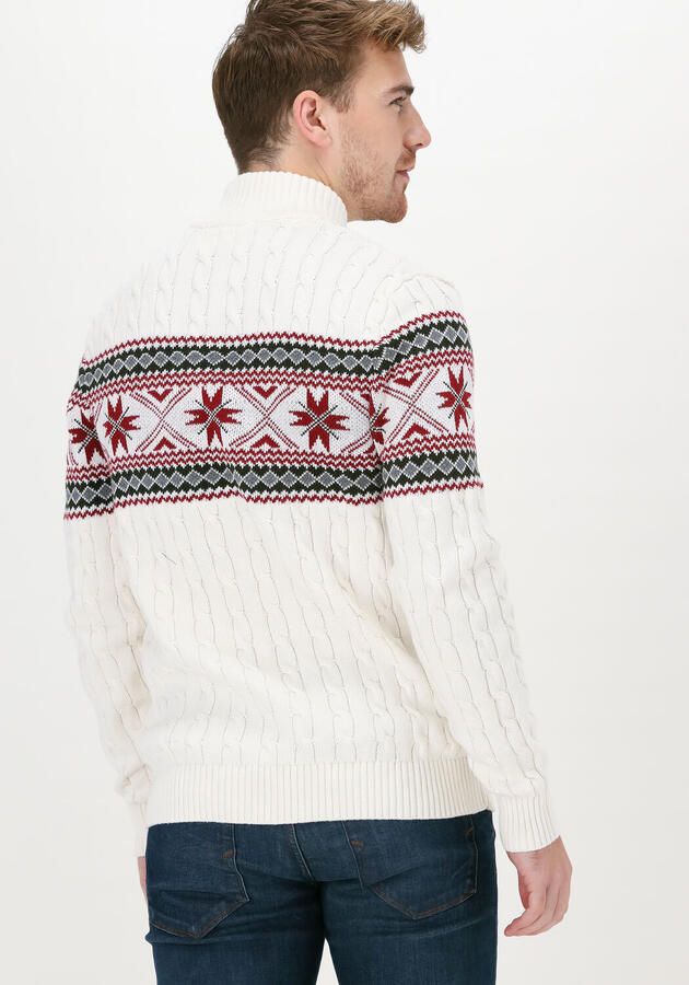 SELECTED HOMME Heren Truien & Vesten Slhflake Ls Knit Cable High Ne Gebroken Wit