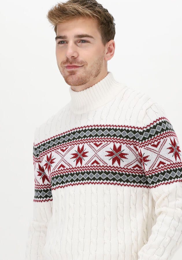 SELECTED HOMME Heren Truien & Vesten Slhflake Ls Knit Cable High Ne Gebroken Wit - Foto 2